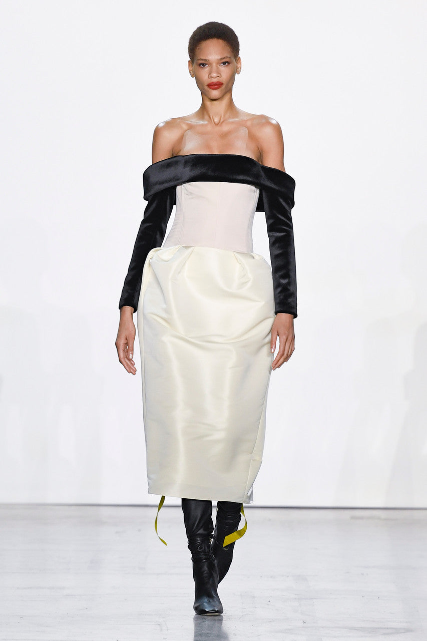 Faille  Off Shoulder Dress