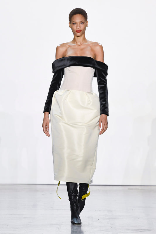 Faille  Off Shoulder Dress