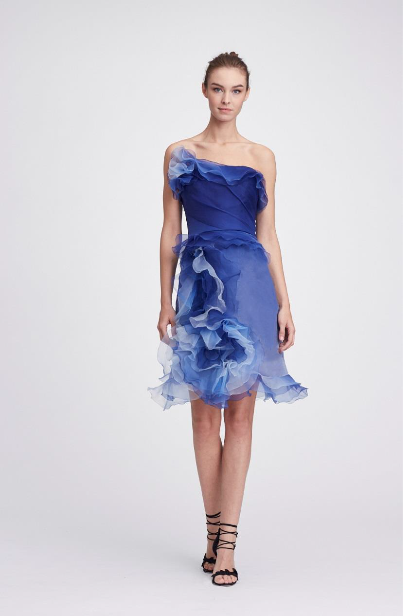Strapless Ombre Cocktail Dress