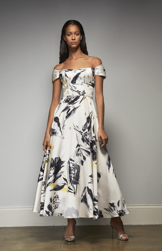 Mikado Tea Length Cocktail Dress