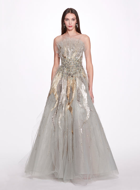 Tulle Strapless Gown