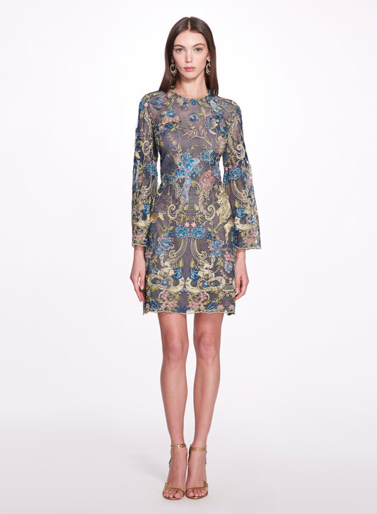 A-Line Long Sleeve Cocktail Dress