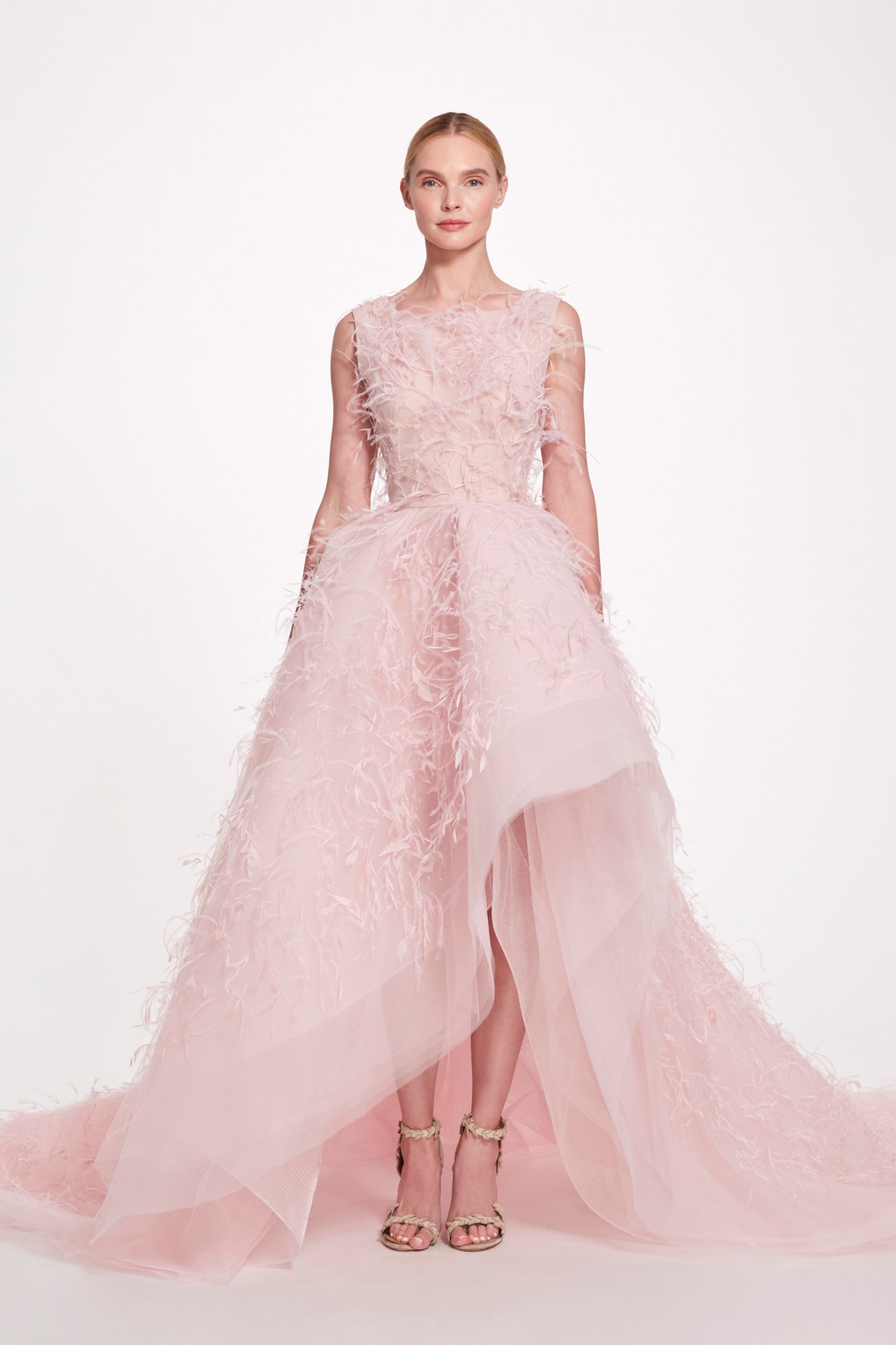 Sleeveless High Low Tulle Ball Gown