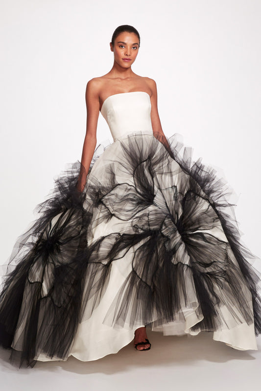 Silk Basket Weave Ball Gown