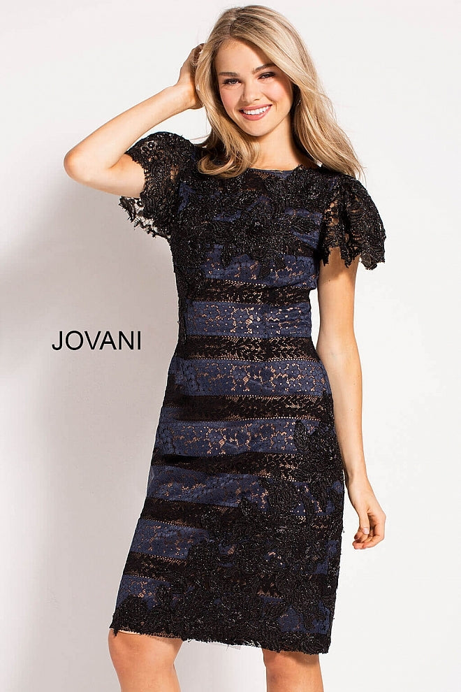 Short Sleeve Lace Cocktail Dress