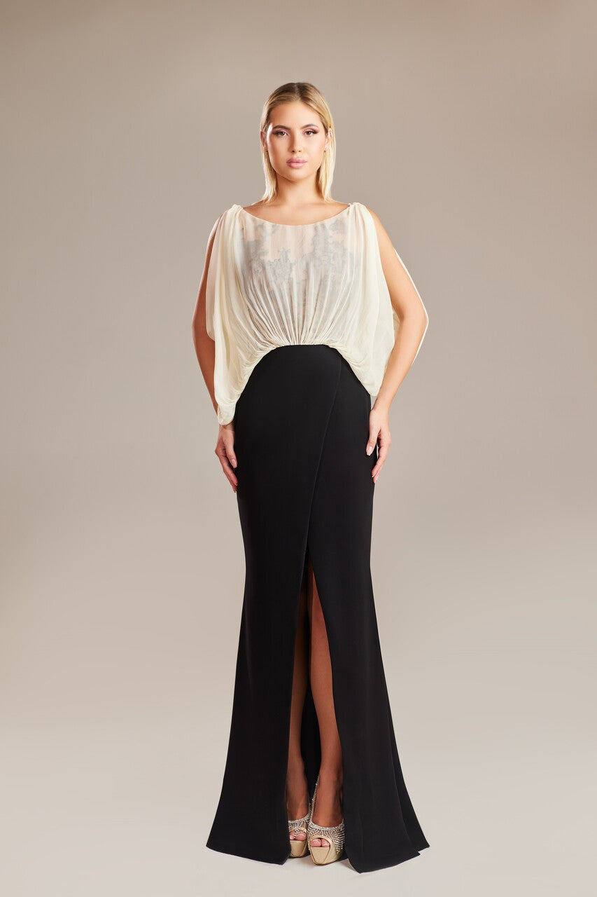 Sleeveless Draped Gown