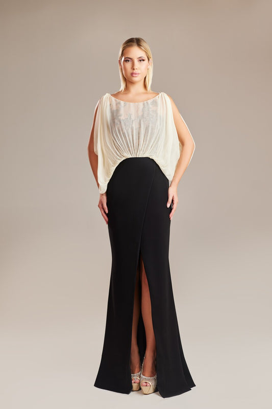 Sleeveless Draped Gown