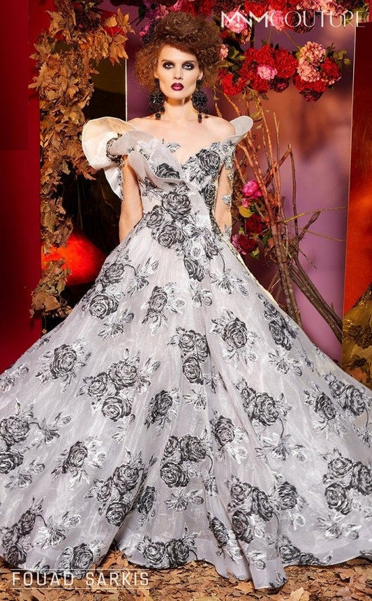 Structured Off Shoulder Ball Gown