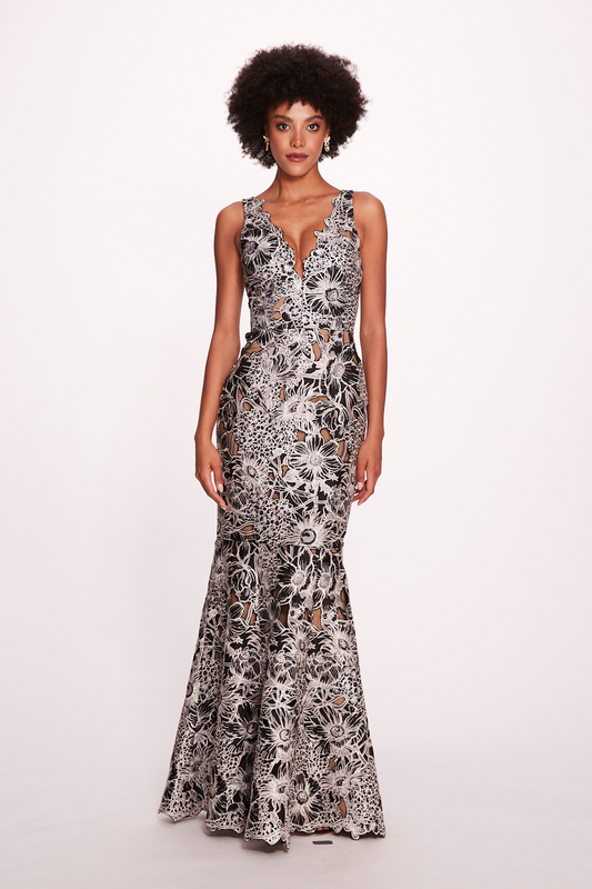 Plunging V - Neck Gown