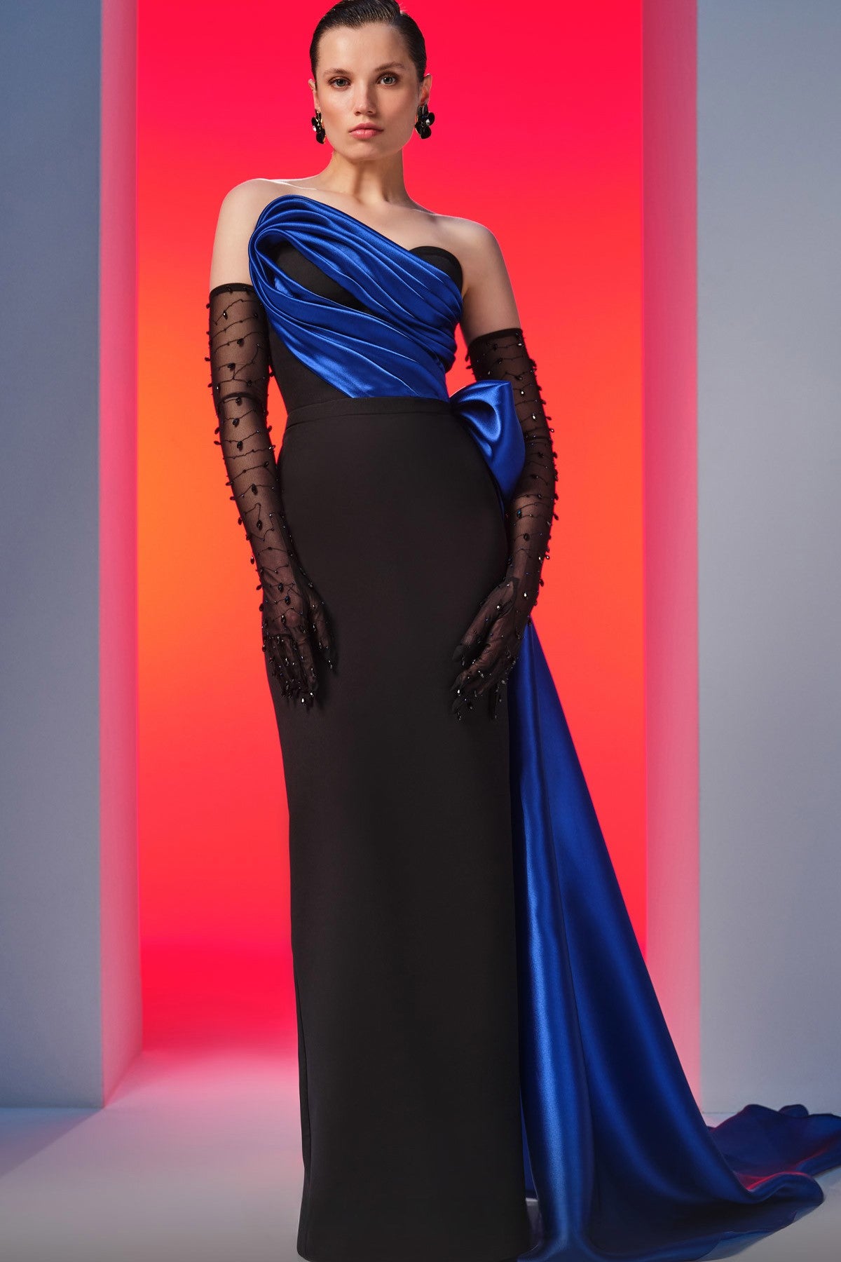 Sculpted Bodice Column Gown