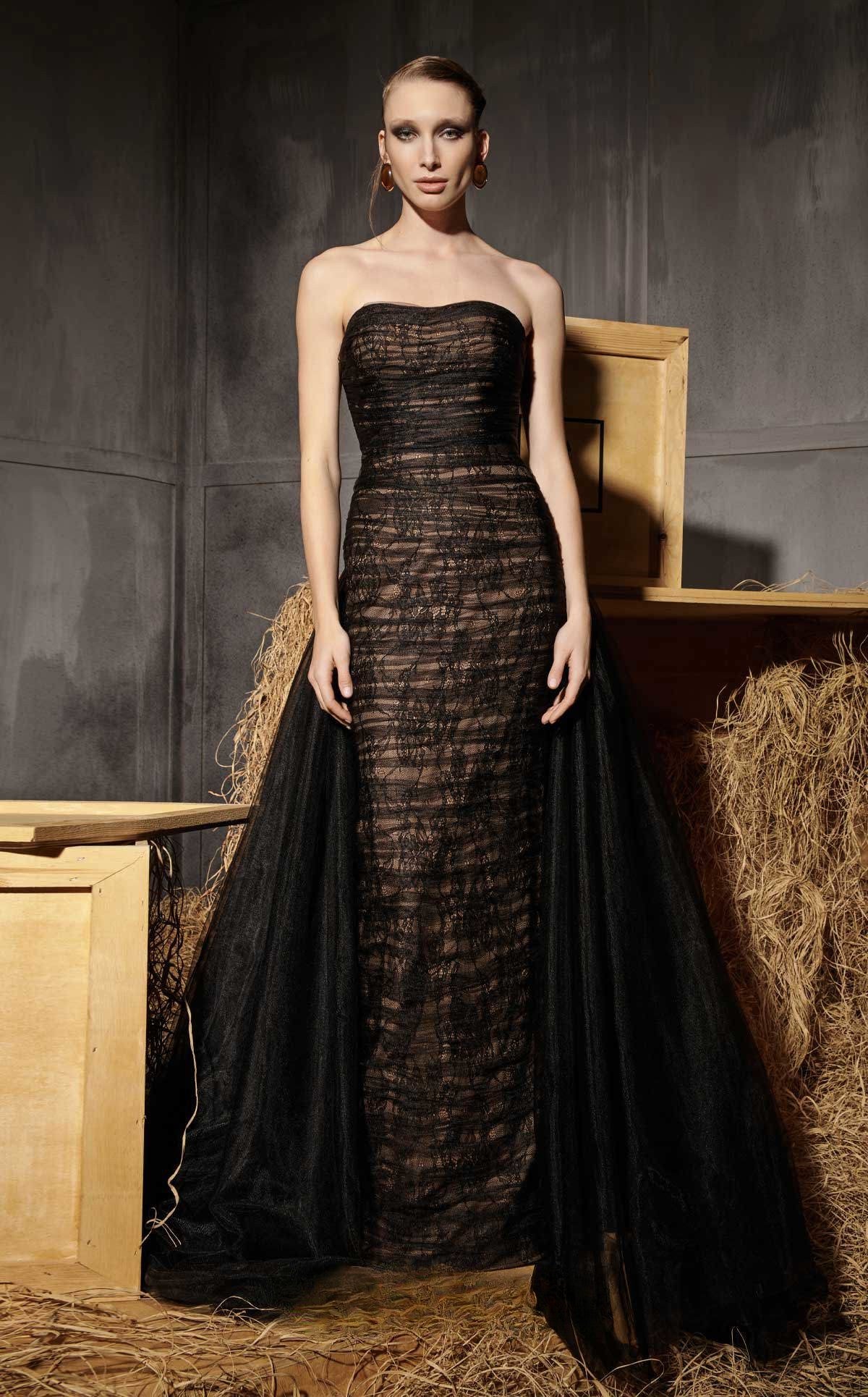 Strapless Lace Gown