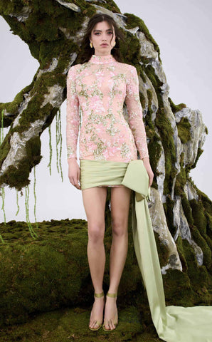 Embroidered Mini Dress