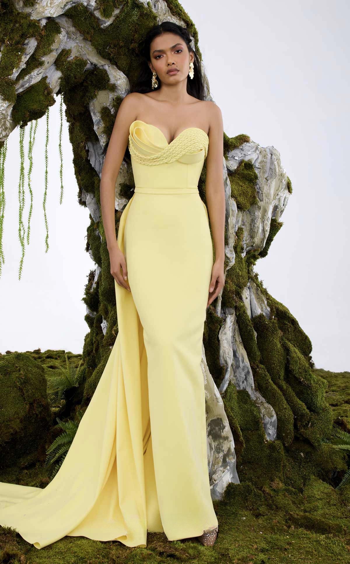 Strapless Asymmetric Gown