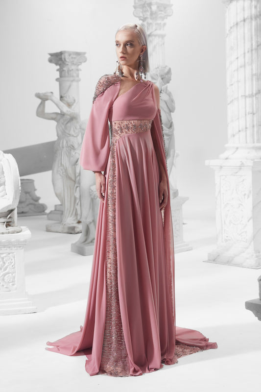 Sheer Paneled Gown
