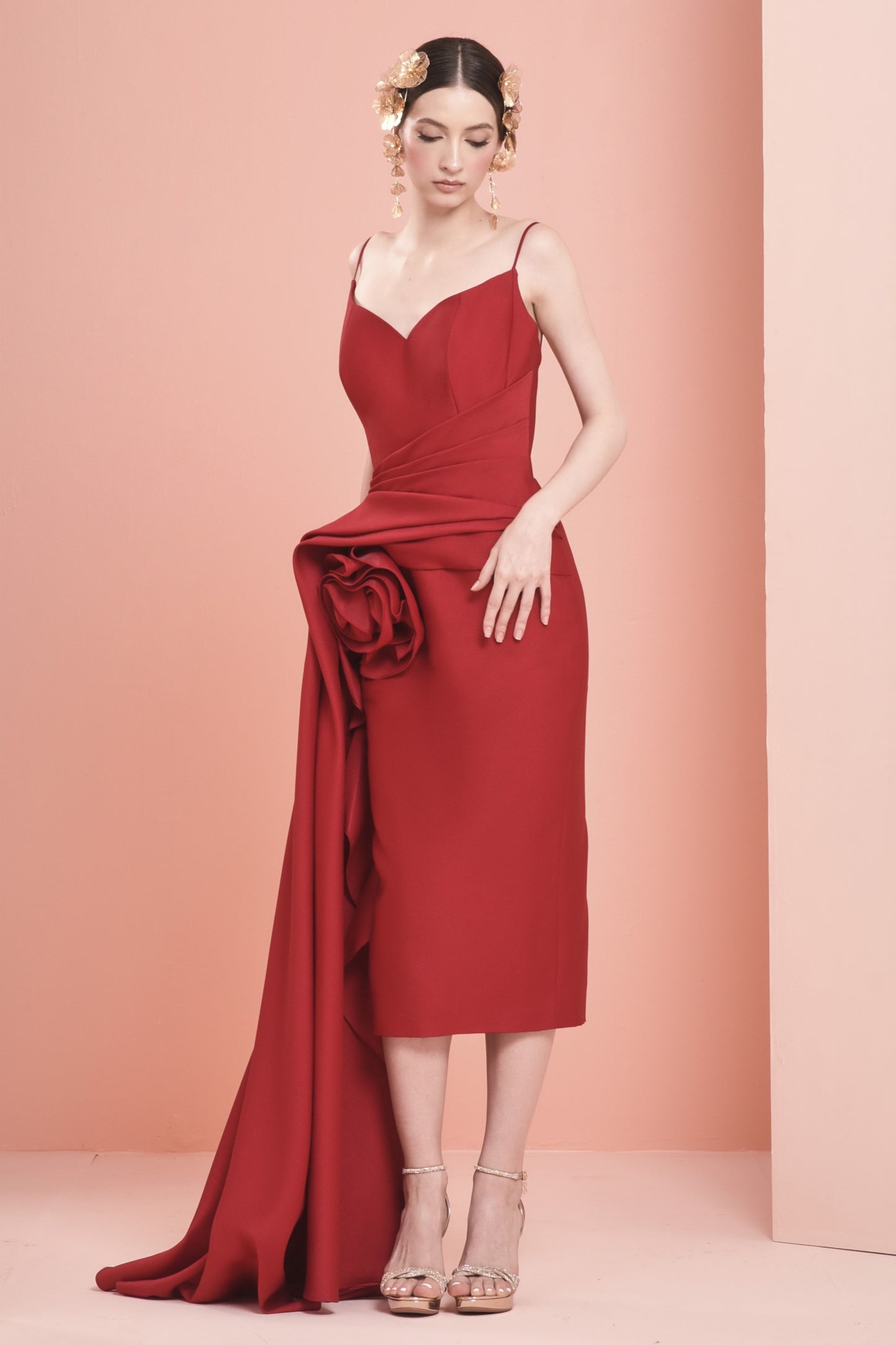 Silk Gazar Midi Dress