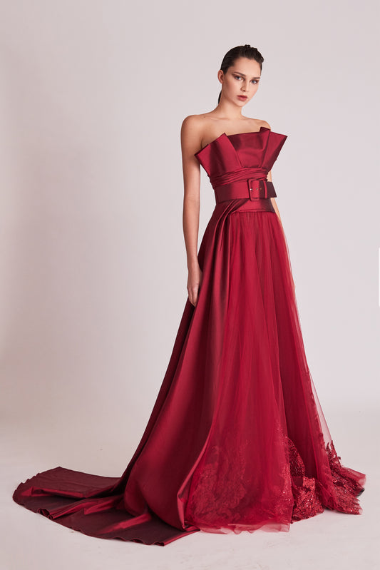 Strapless Top and A-Line Skirt