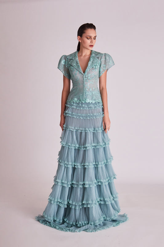 Short Sleeve Top and Ruffled Tiered Skirt