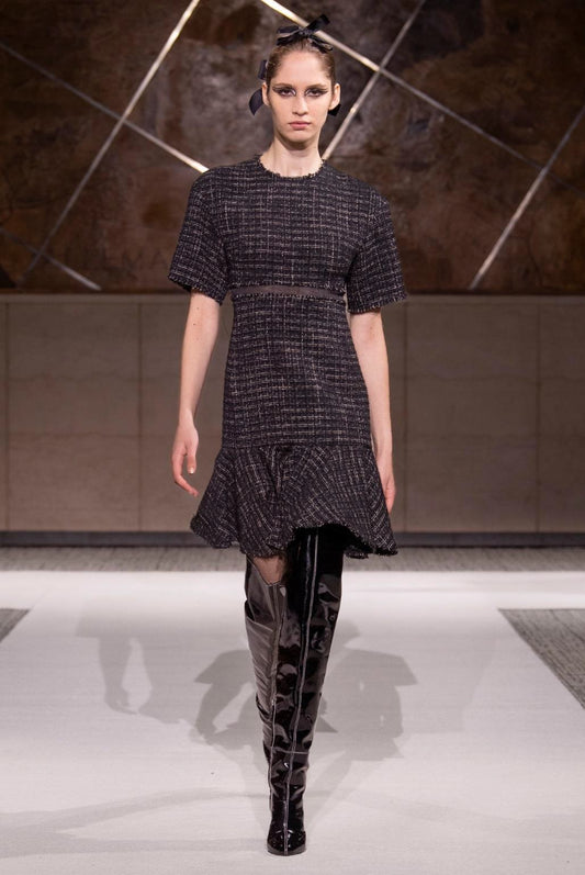 Short Sleeve Tweed Dress