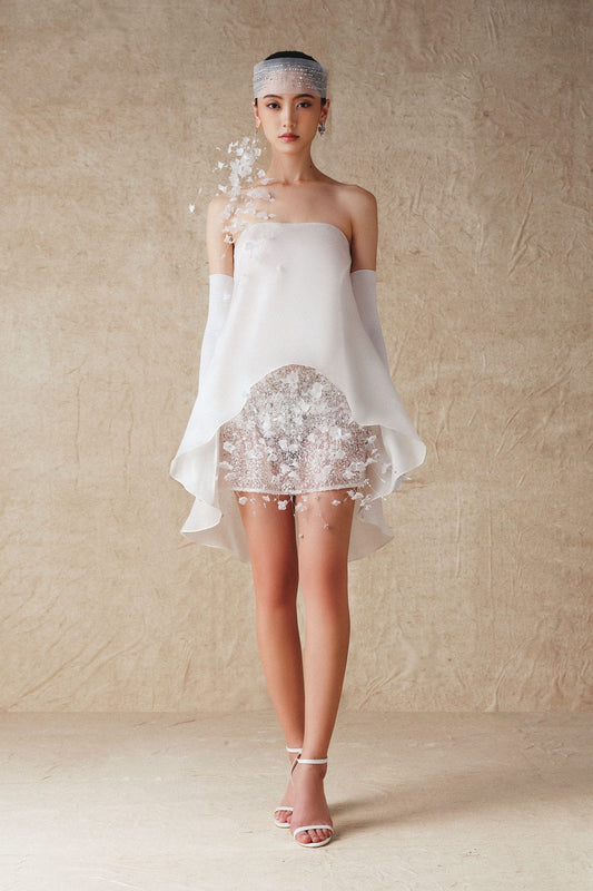 Mini Dress with Flower Beads