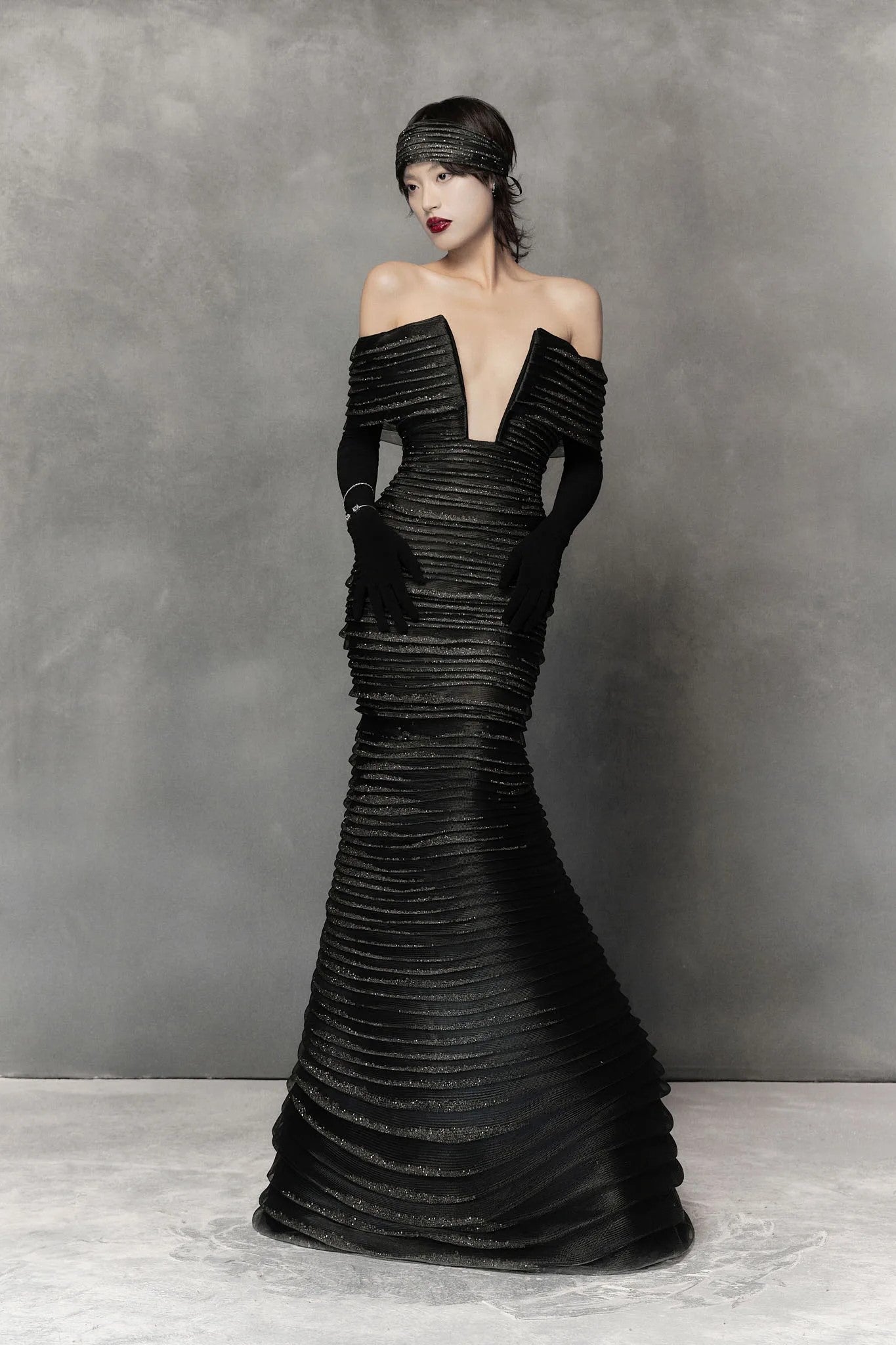 Flared Gown with Cutout Bodice