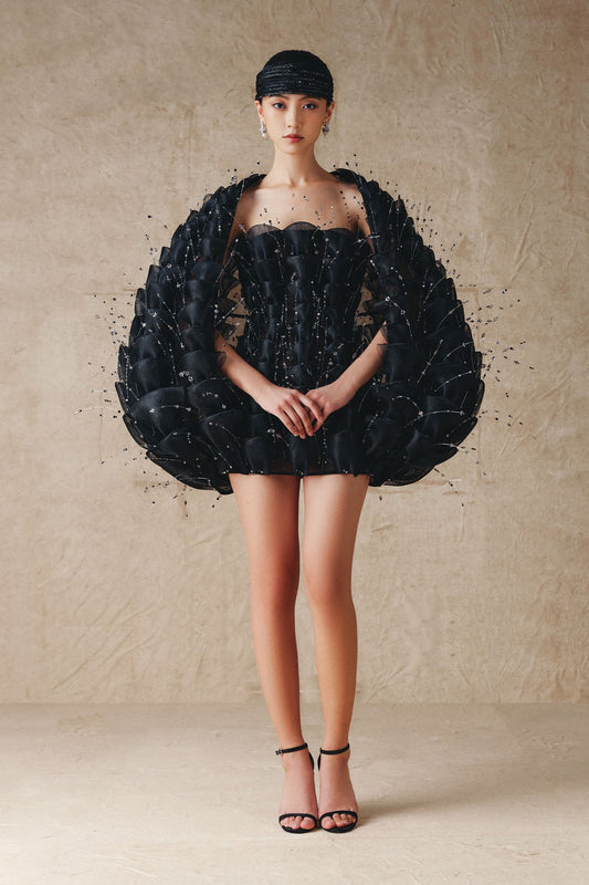 Mini Dress with Cloak