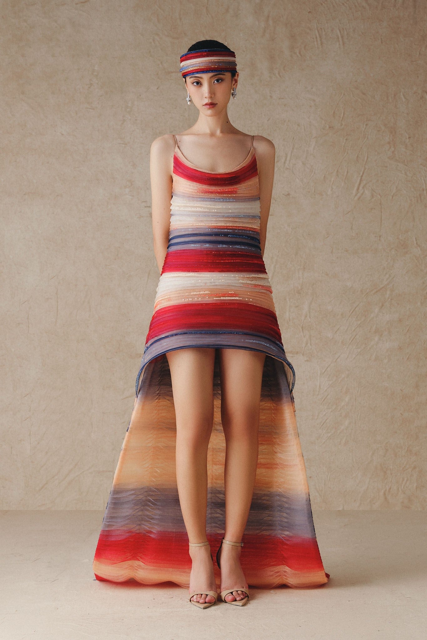 High-Low Crepe Gown