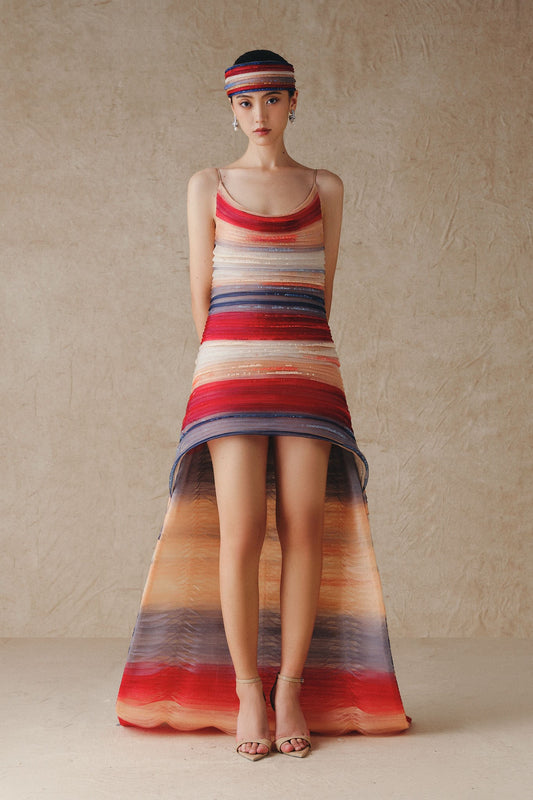 High-Low Crepe Gown