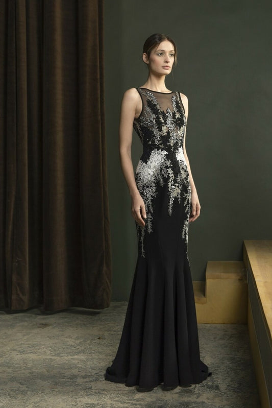 Sleeveless Marocain Gown