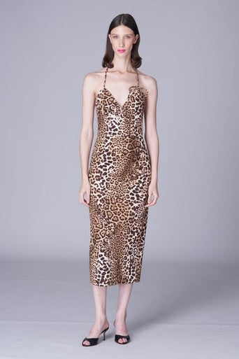 Leopard Print Midi Dress