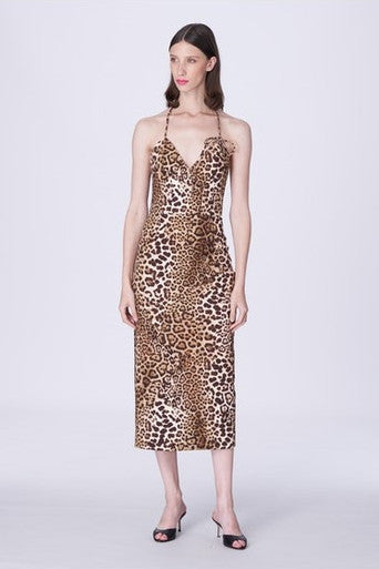 Leopard Print Midi Dress