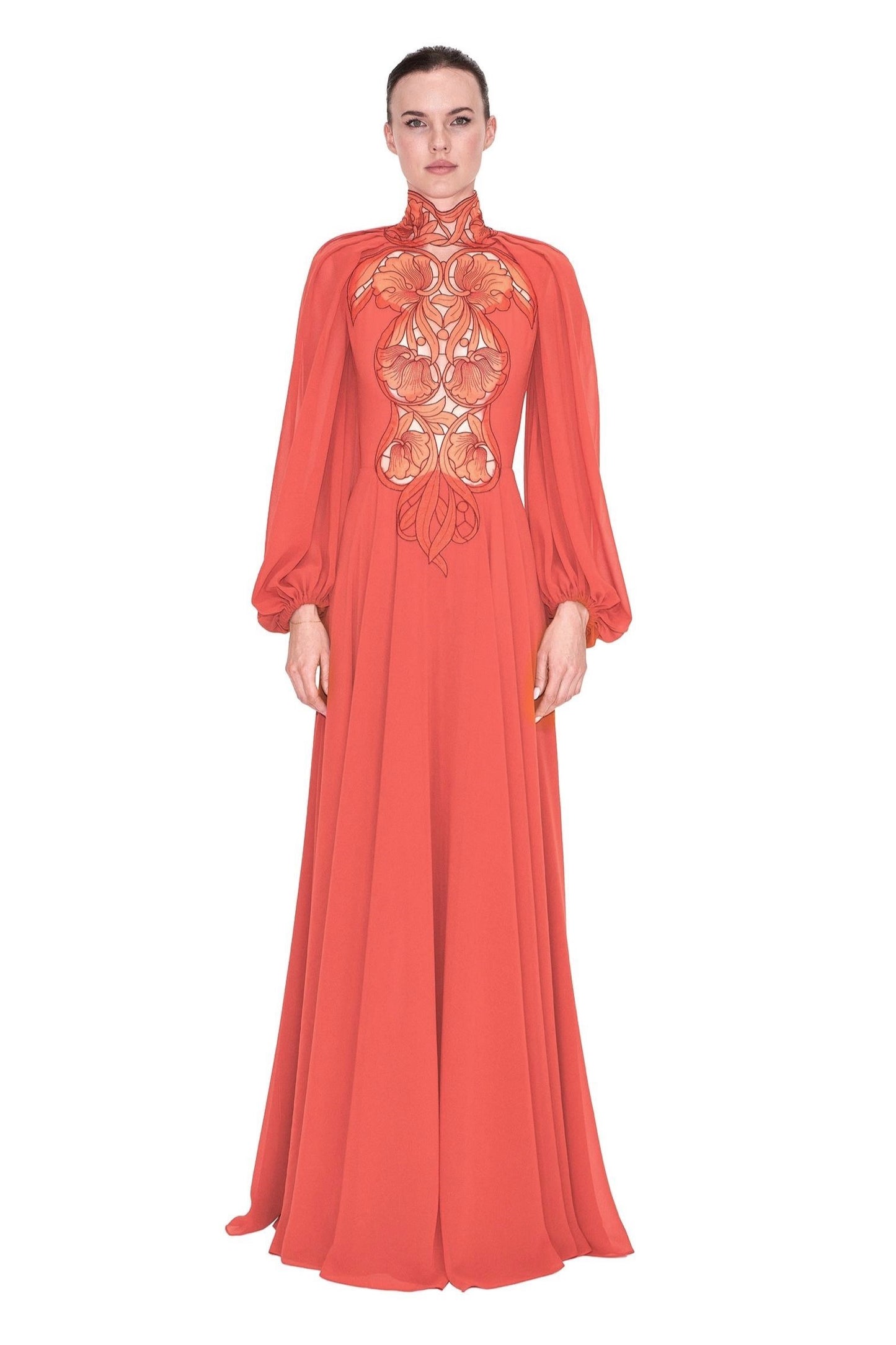 High Neck Bishop Sleeve Gown