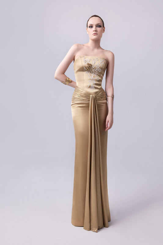 Italian Crepe and Lamé Gown