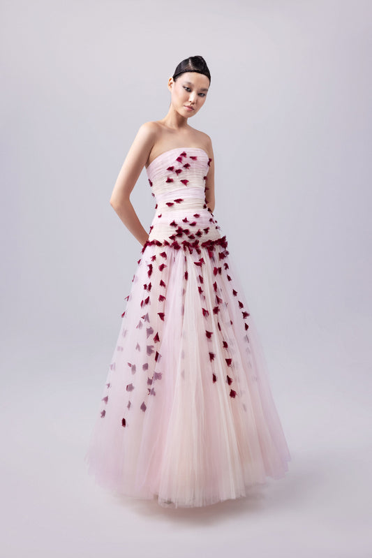 Tulle Gown with Hand-Crafted Lilies