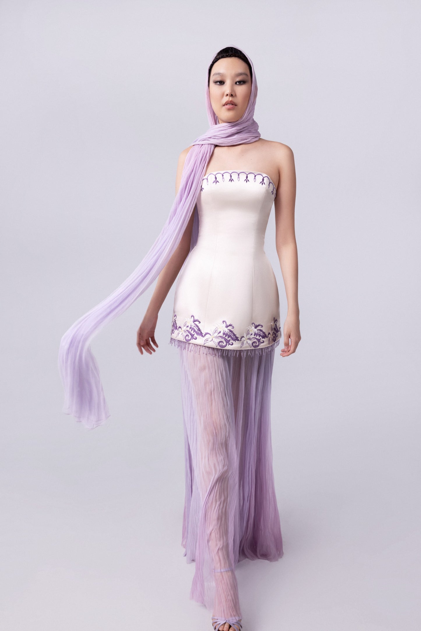 Strapless Dress over Chiffon Gown