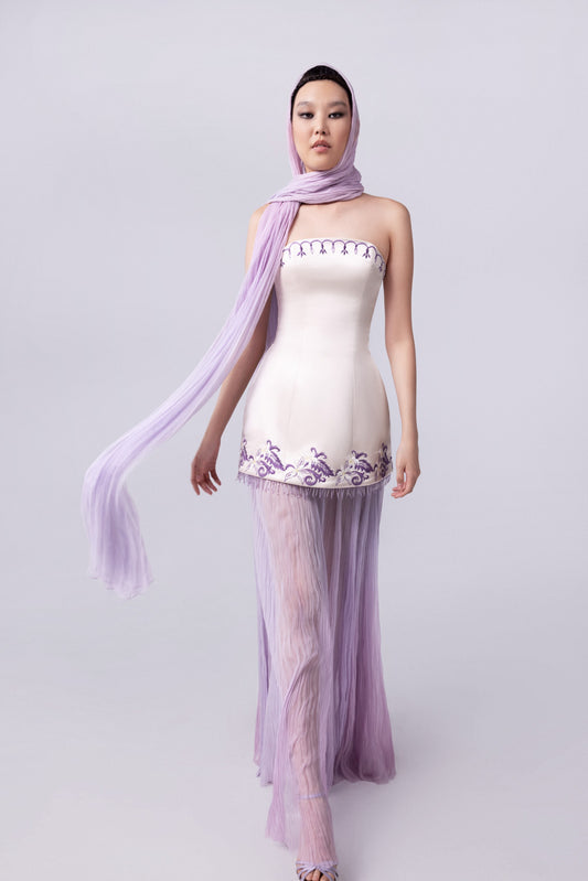 Strapless Dress over Chiffon Gown