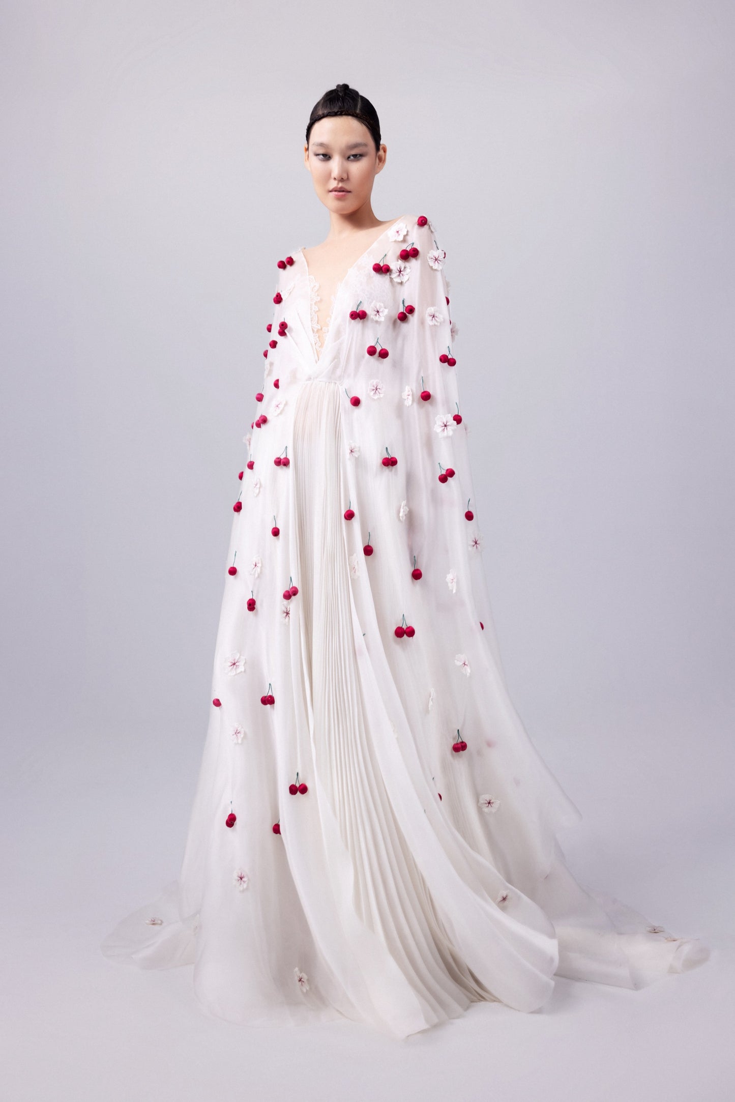 Organza and Chantilly Lace Gown