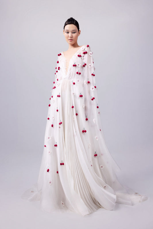 Organza and Chantilly Lace Gown
