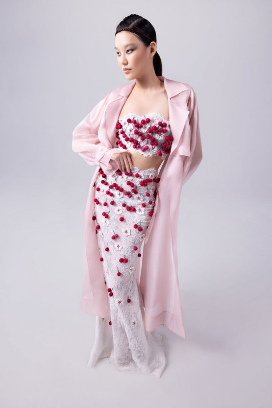 Crop Top, Skirt with Coat