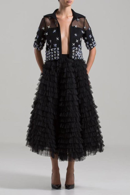 Beaded Jacket and Tulle Skirt