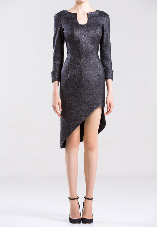 ? Sleeve Asymmetrical Dress