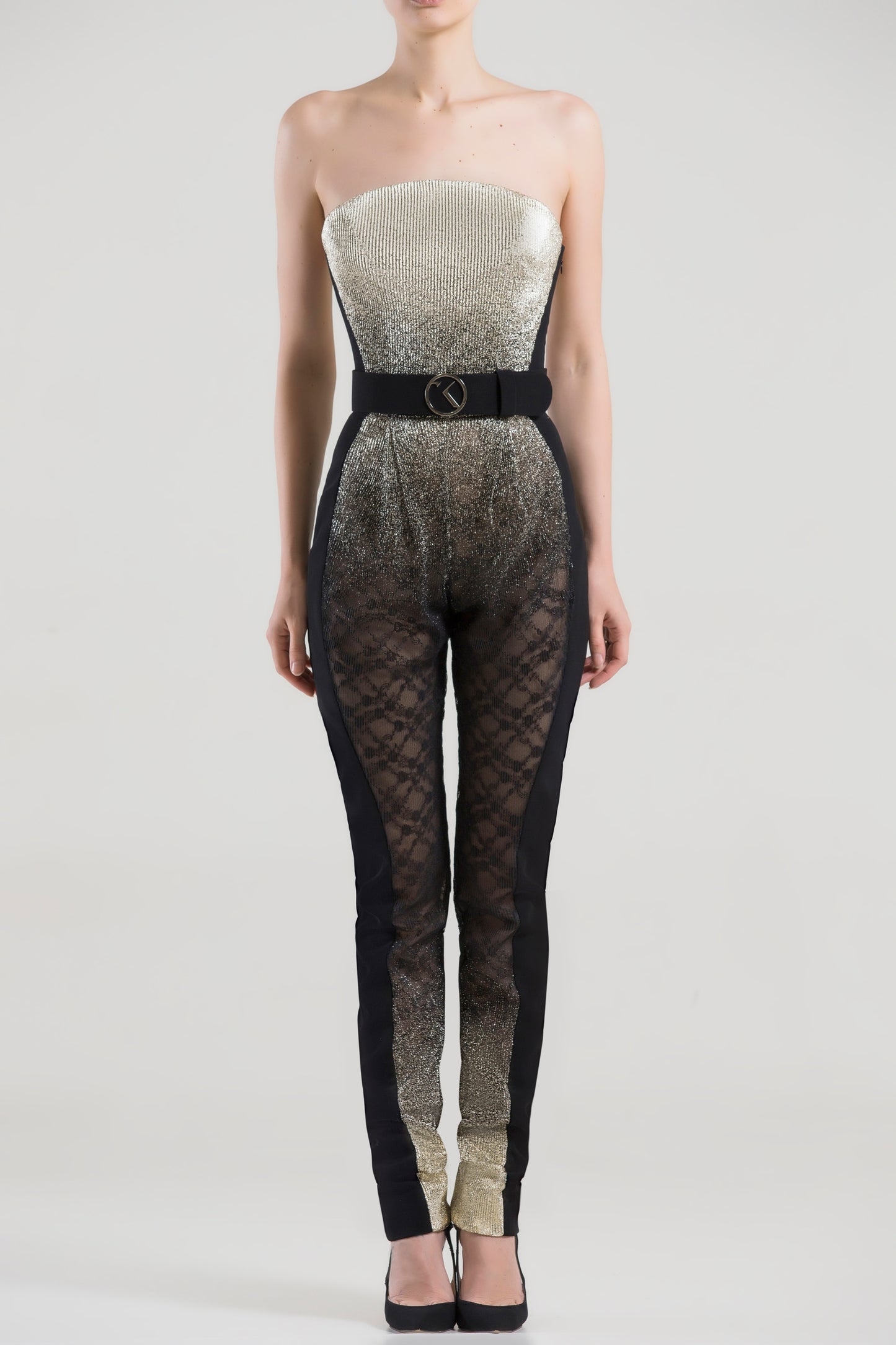 Strapless Belted Jumpsuit