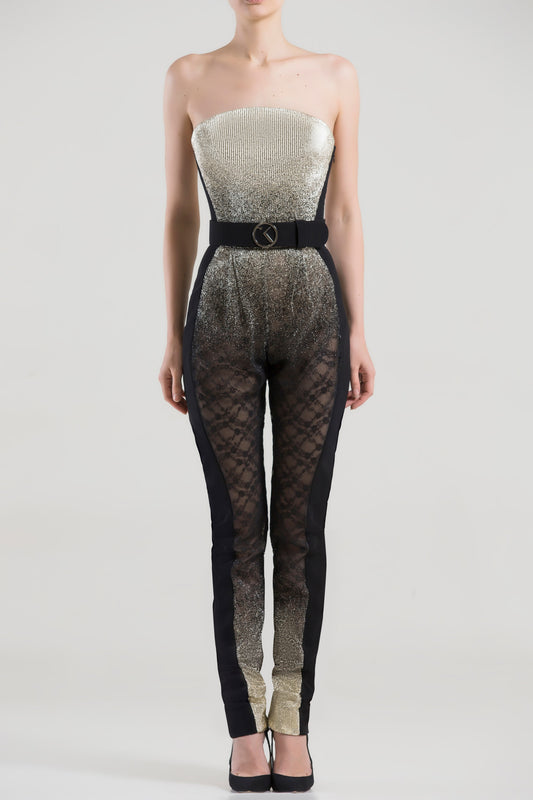 Strapless Belted Jumpsuit
