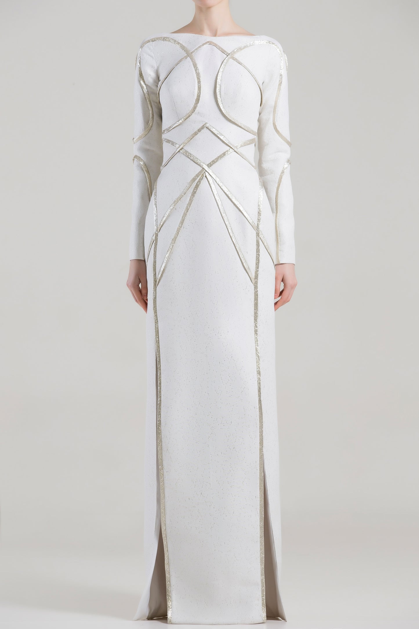 Long Sleeve Double Slit Gown