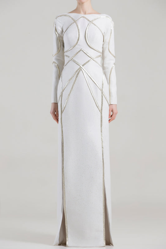Long Sleeve Double Slit Gown