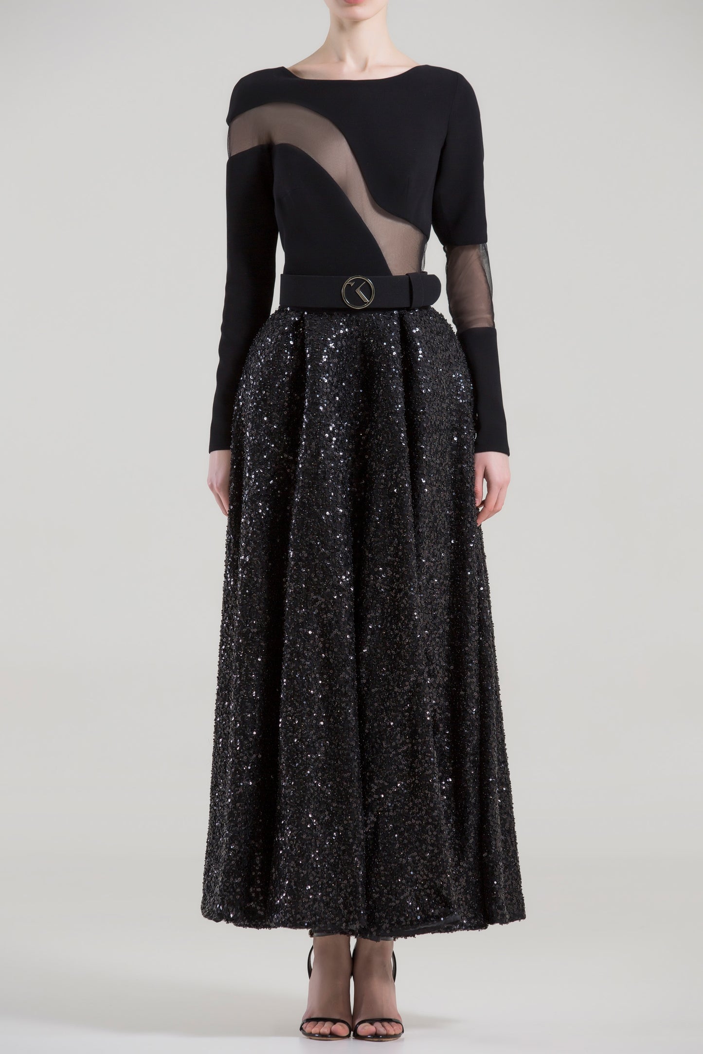 Long Sleeve Sequin Midi Dress