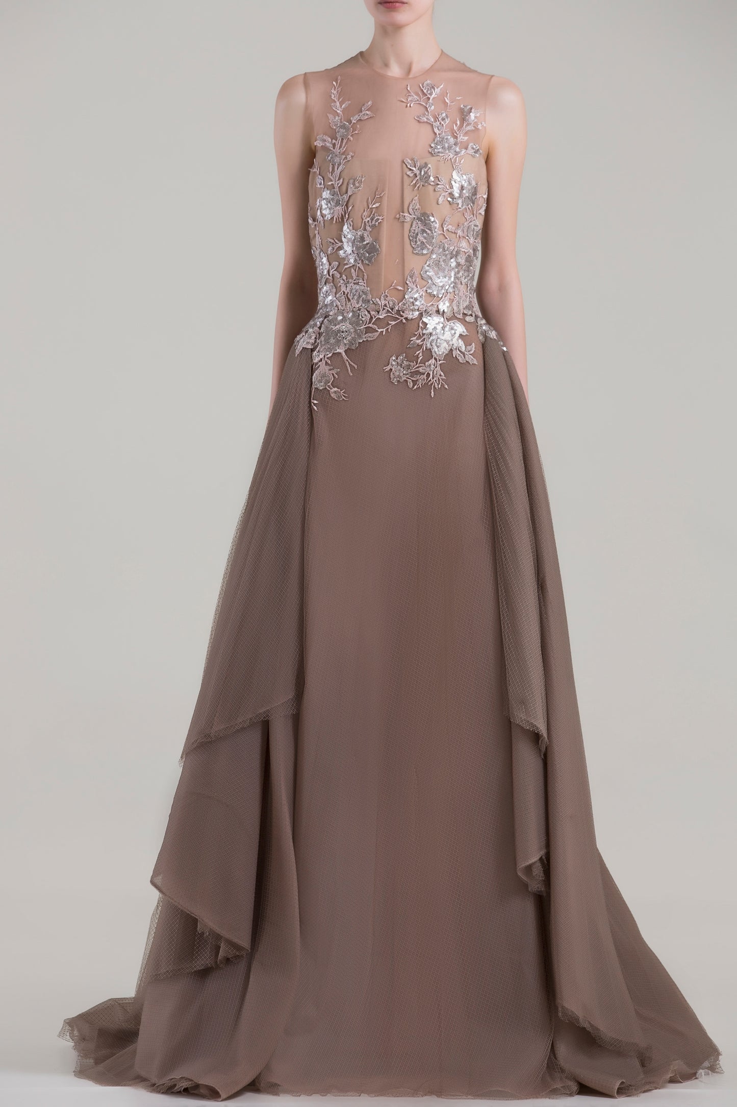 Illusion A-Line Gown