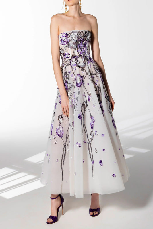 Tulle Midi Beaded Dress