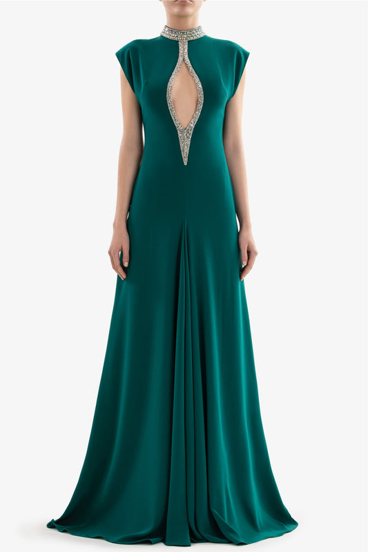 Crystal Embellished A-Line Gown
