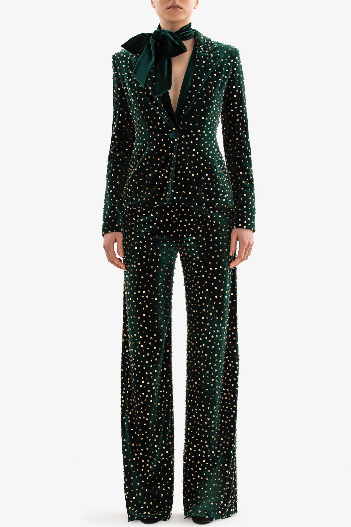 Velvet Beaded Tailored Set