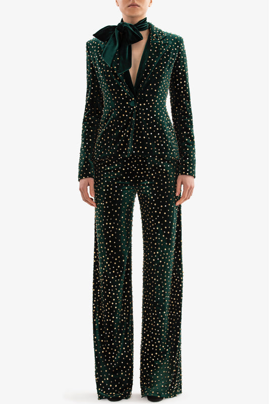 Velvet Beaded Tailored Set